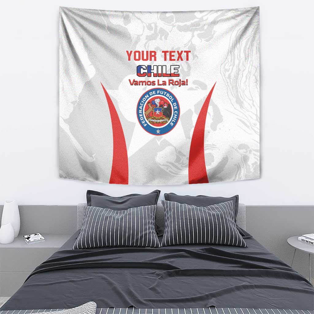Custom Chile Football Tapestry 2024 Vamos La Roja - White - Wonder Print Shop