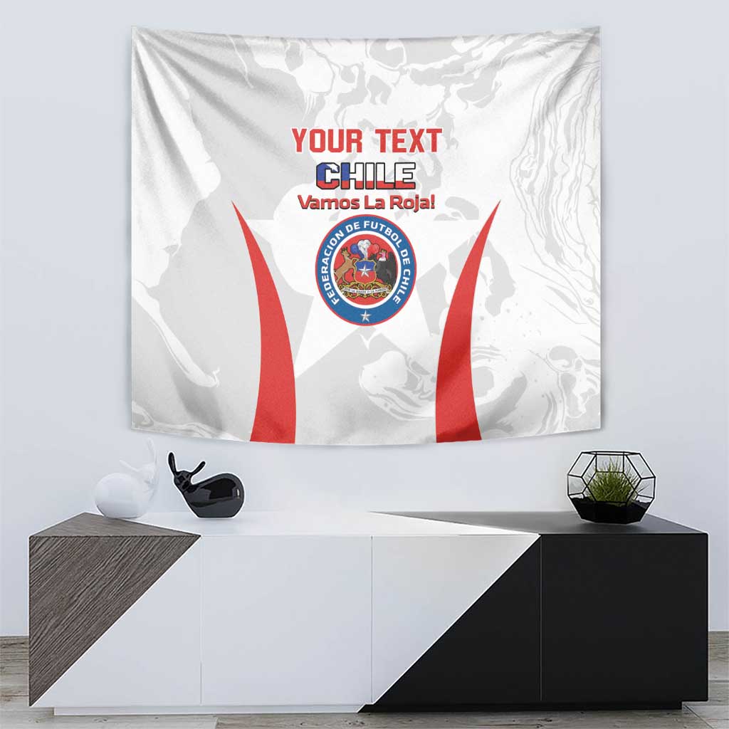 Custom Chile Football Tapestry 2024 Vamos La Roja - White - Wonder Print Shop