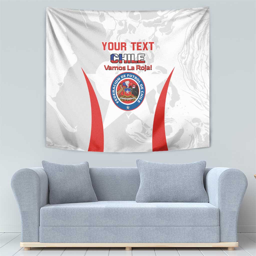 Custom Chile Football Tapestry 2024 Vamos La Roja - White - Wonder Print Shop