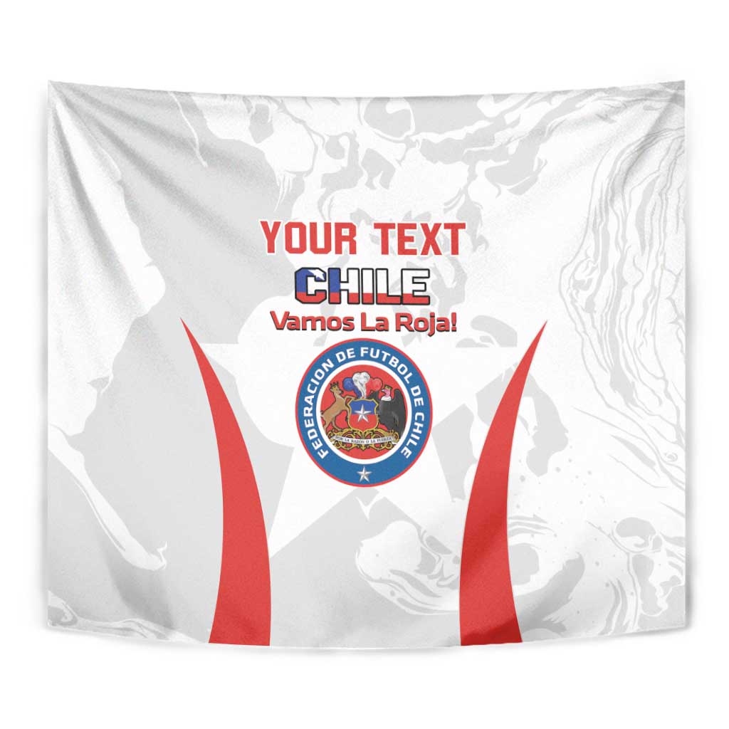 Custom Chile Football Tapestry 2024 Vamos La Roja - White - Wonder Print Shop