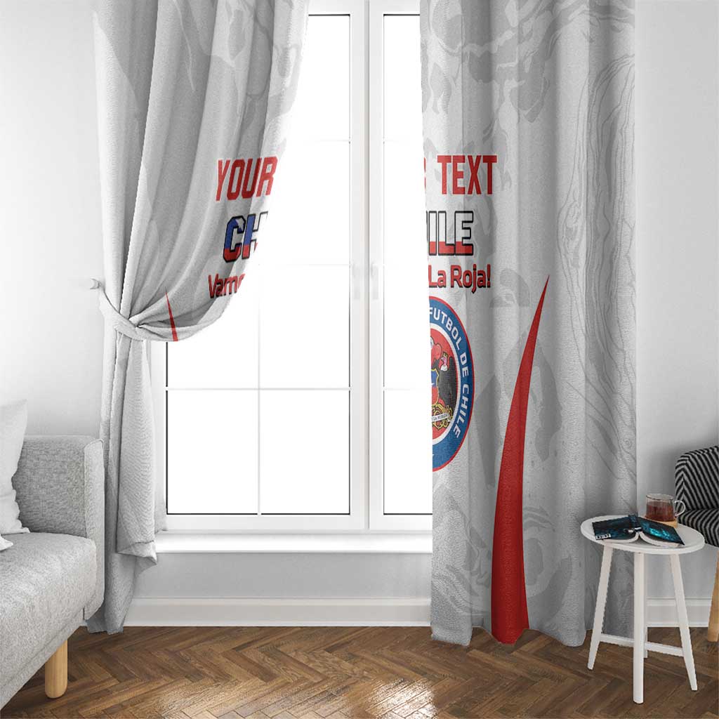 Custom Chile Football Window Curtain 2024 Vamos La Roja - White - Wonder Print Shop