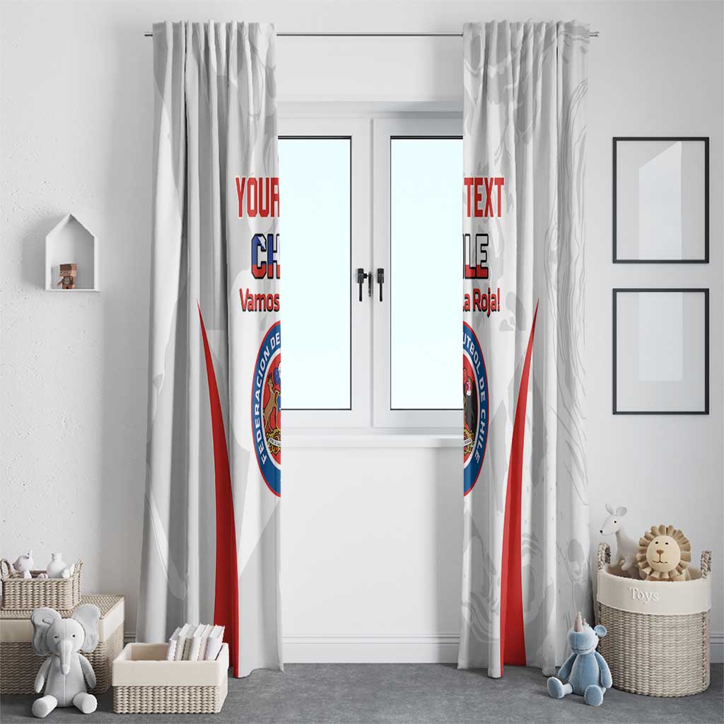 Custom Chile Football Window Curtain 2024 Vamos La Roja - White - Wonder Print Shop