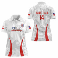 Custom Chile Football Women Polo Shirt 2024 Vamos La Roja - White - Wonder Print Shop