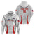 Custom Chile Football Zip Hoodie 2024 Vamos La Roja - White - Wonder Print Shop