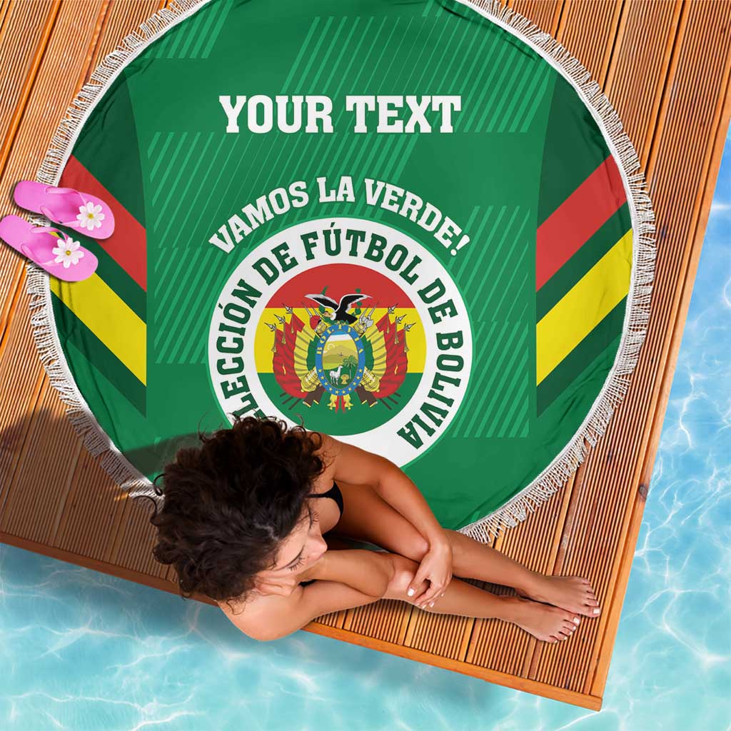 Custom Bolivia Football Beach Blanket 2024 Vamos La Verde - Green - Wonder Print Shop