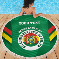 Custom Bolivia Football Beach Blanket 2024 Vamos La Verde - Green - Wonder Print Shop