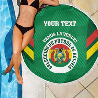 Custom Bolivia Football Beach Blanket 2024 Vamos La Verde - Green - Wonder Print Shop