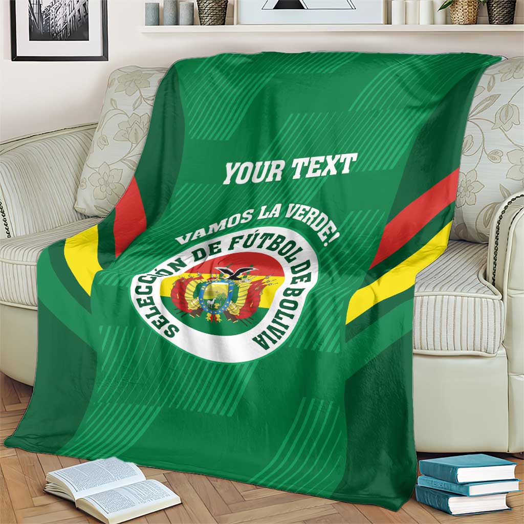 Custom Bolivia Football Blanket 2024 Vamos La Verde - Green