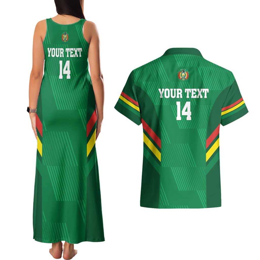 Custom Bolivia Football Couples Matching Tank Maxi Dress and Hawaiian Shirt 2024 Vamos La Verde - Green - Wonder Print Shop