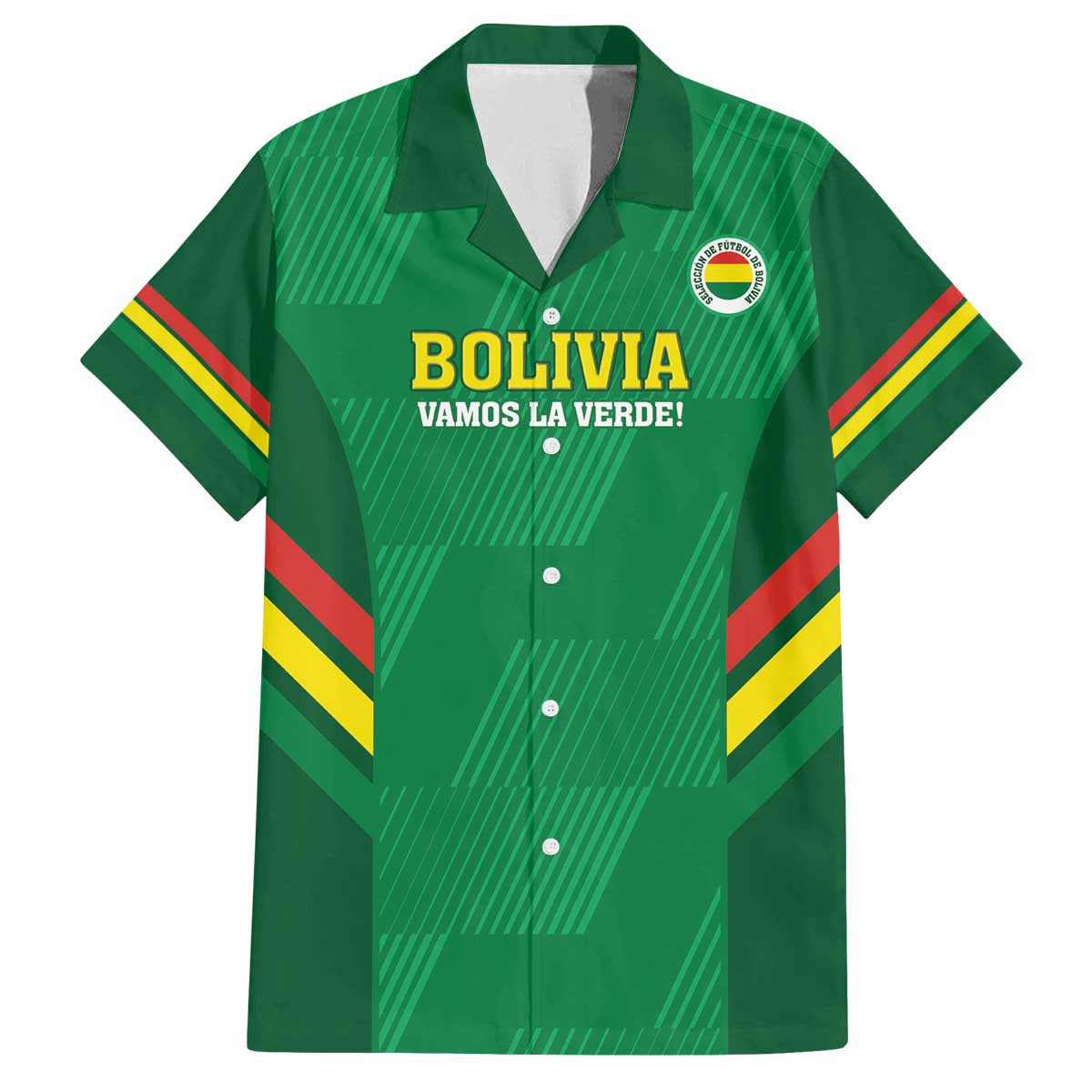 Custom Bolivia Football Family Matching Off Shoulder Short Dress and Hawaiian Shirt 2024 Vamos La Verde - Green - Wonder Print Shop