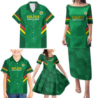 Custom Bolivia Football Family Matching Puletasi and Hawaiian Shirt 2024 Vamos La Verde - Green - Wonder Print Shop