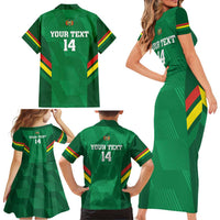 Custom Bolivia Football Family Matching Short Sleeve Bodycon Dress and Hawaiian Shirt 2024 Vamos La Verde - Green - Wonder Print Shop