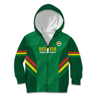 Custom Bolivia Football Kid Hoodie 2024 Vamos La Verde - Green - Wonder Print Shop