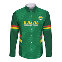 Custom Bolivia Football Long Sleeve Button Shirt 2024 Vamos La Verde - Green - Wonder Print Shop