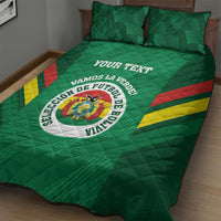 Custom Bolivia Football Quilt Bed Set 2024 Vamos La Verde - Green - Wonder Print Shop