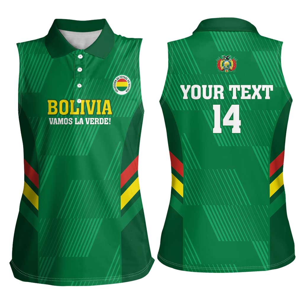 Custom Bolivia Football Women Sleeveless Polo Shirt 2024 Vamos La Verde - Green - Wonder Print Shop