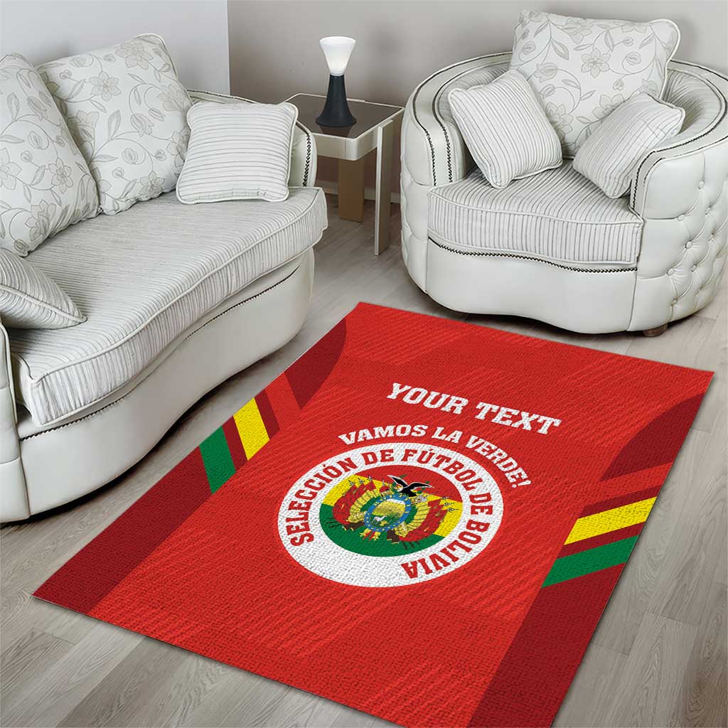 Custom Bolivia Football Area Rug 2024 Vamos La Verde - Red - Wonder Print Shop