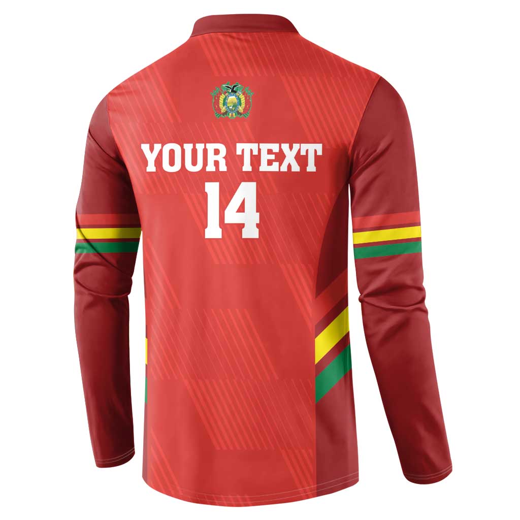 Custom Bolivia Football Button Sweatshirt 2024 Vamos La Verde - Red - Wonder Print Shop