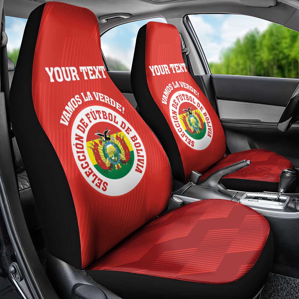 Custom Bolivia Football Car Seat Cover 2024 Vamos La Verde - Red - Wonder Print Shop