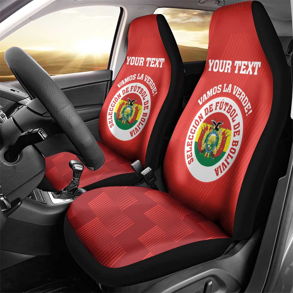 Custom Bolivia Football Car Seat Cover 2024 Vamos La Verde - Red - Wonder Print Shop