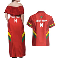 Custom Bolivia Football Couples Matching Off Shoulder Maxi Dress and Hawaiian Shirt 2024 Vamos La Verde - Red - Wonder Print Shop