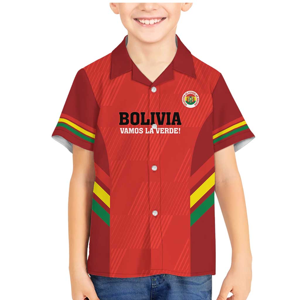 Custom Bolivia Football Family Matching Mermaid Dress and Hawaiian Shirt 2024 Vamos La Verde - Red - Wonder Print Shop