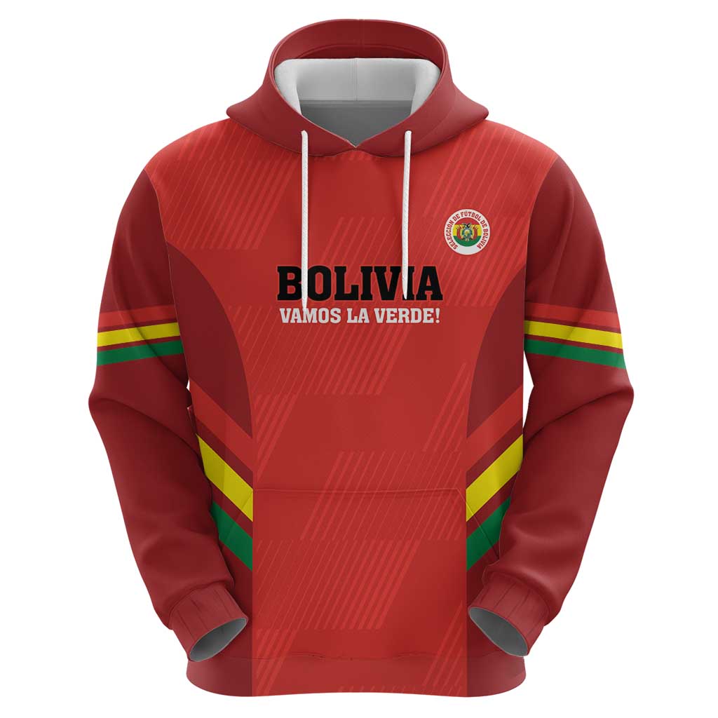 Custom Bolivia Football Hoodie 2024 Vamos La Verde - Red - Wonder Print Shop