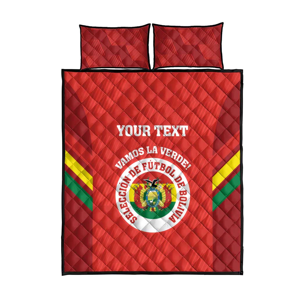 Custom Bolivia Football Quilt Bed Set 2024 Vamos La Verde - Red - Wonder Print Shop