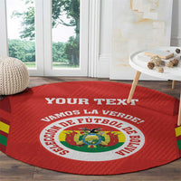 Custom Bolivia Football Round Carpet 2024 Vamos La Verde - Red