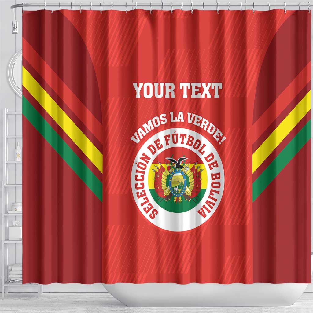 Custom Bolivia Football Shower Curtain 2024 Vamos La Verde - Red