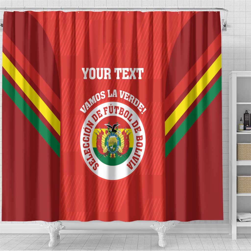 Custom Bolivia Football Shower Curtain 2024 Vamos La Verde - Red