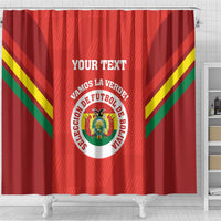 Custom Bolivia Football Shower Curtain 2024 Vamos La Verde - Red