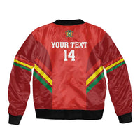 Custom Bolivia Football Sleeve Zip Bomber Jacket 2024 Vamos La Verde - Red - Wonder Print Shop