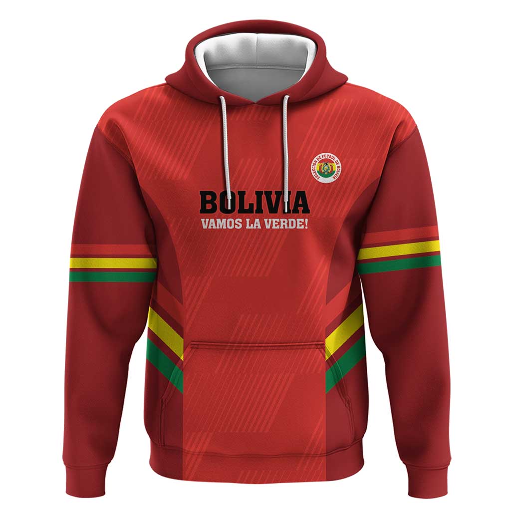 Custom Bolivia Football Zip Hoodie 2024 Vamos La Verde - Red - Wonder Print Shop
