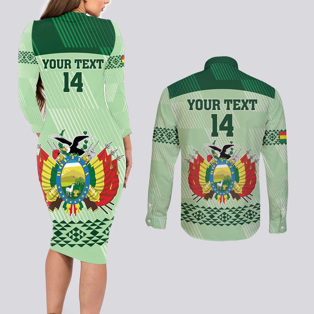 Custom La Verde Bolivia Football Couples Matching Long Sleeve Bodycon Dress and Long Sleeve Button Shirt Est 1926 Newest Version - Wonder Print Shop
