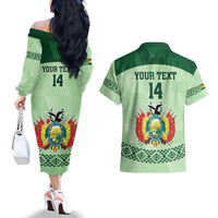 Custom La Verde Bolivia Football Couples Matching Off The Shoulder Long Sleeve Dress and Hawaiian Shirt Est 1926 Newest Version - Wonder Print Shop