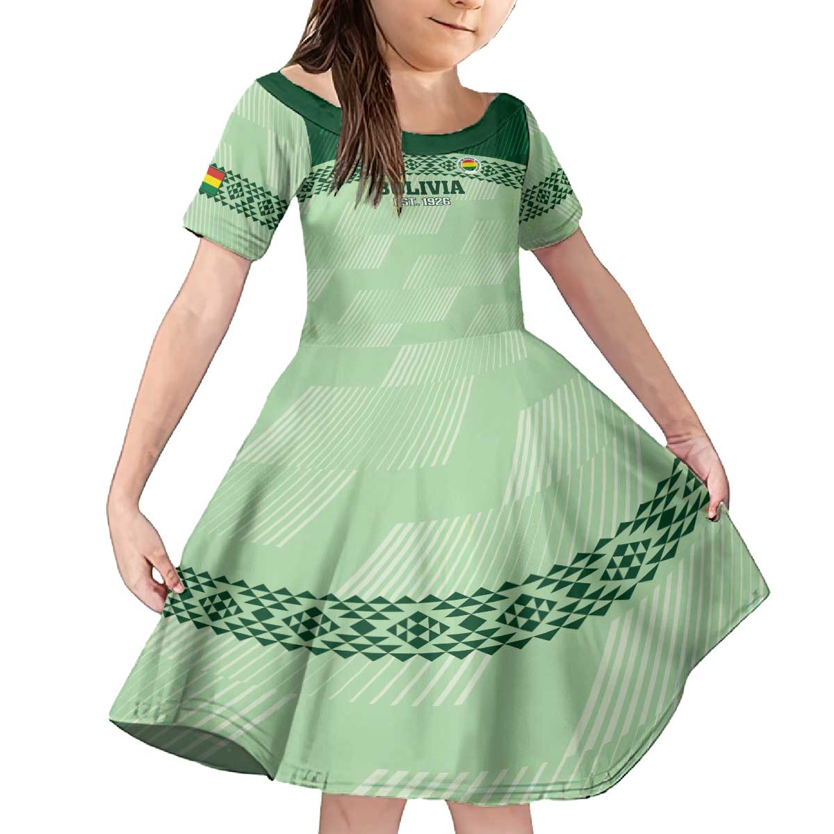Custom La Verde Bolivia Football Family Matching Off The Shoulder Long Sleeve Dress and Hawaiian Shirt Est 1926 Newest Version - Wonder Print Shop