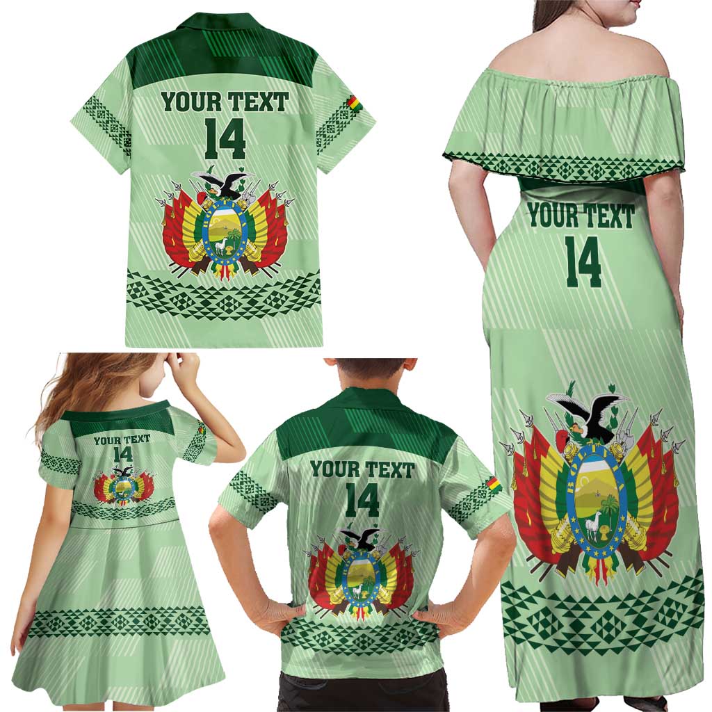 Custom La Verde Bolivia Football Family Matching Off Shoulder Maxi Dress and Hawaiian Shirt Est 1926 Newest Version - Wonder Print Shop