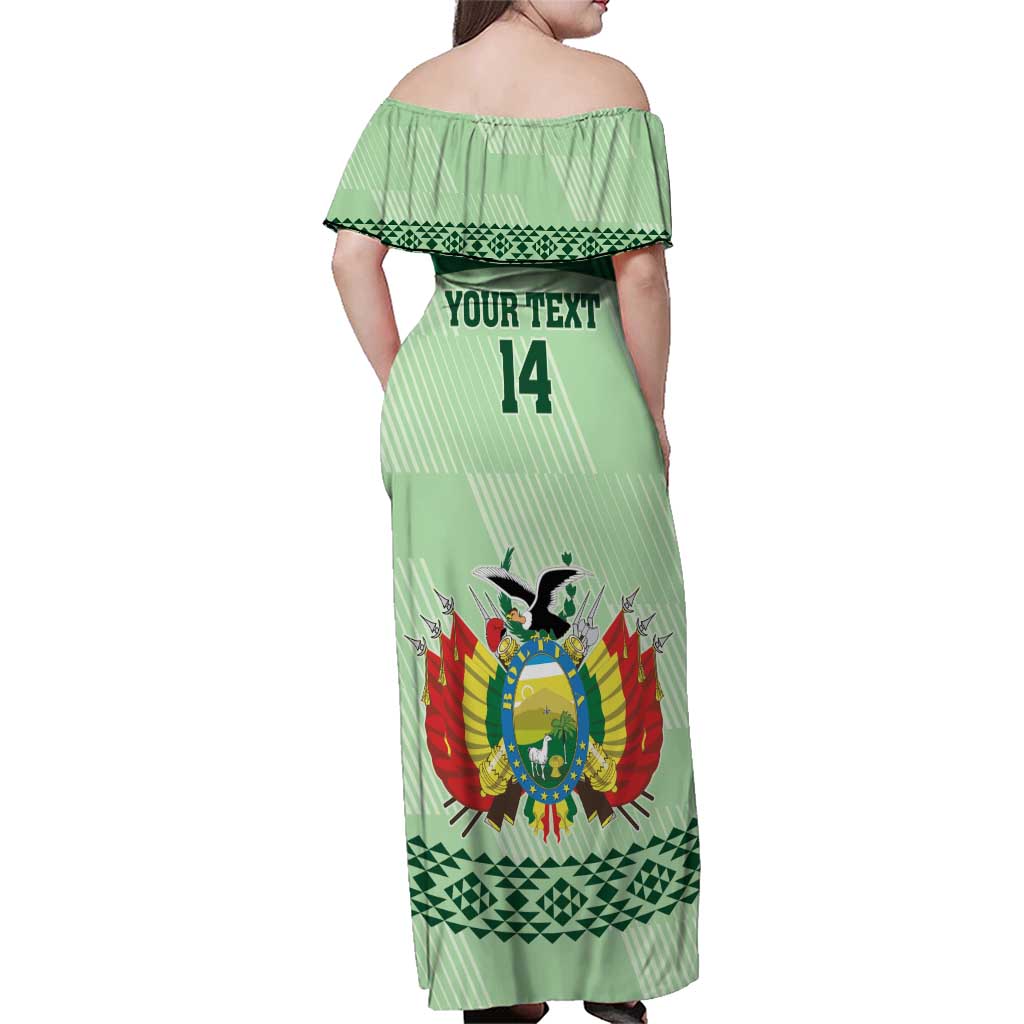 Custom La Verde Bolivia Football Family Matching Off Shoulder Maxi Dress and Hawaiian Shirt Est 1926 Newest Version - Wonder Print Shop
