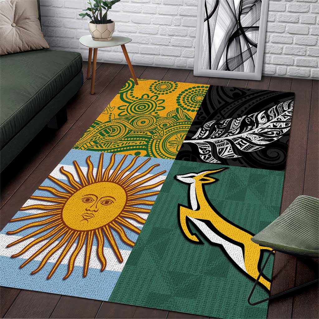 Rugby 2025 Championship Area Rug Combination of Southern Hemisphere Countries - Wonder Print Shop