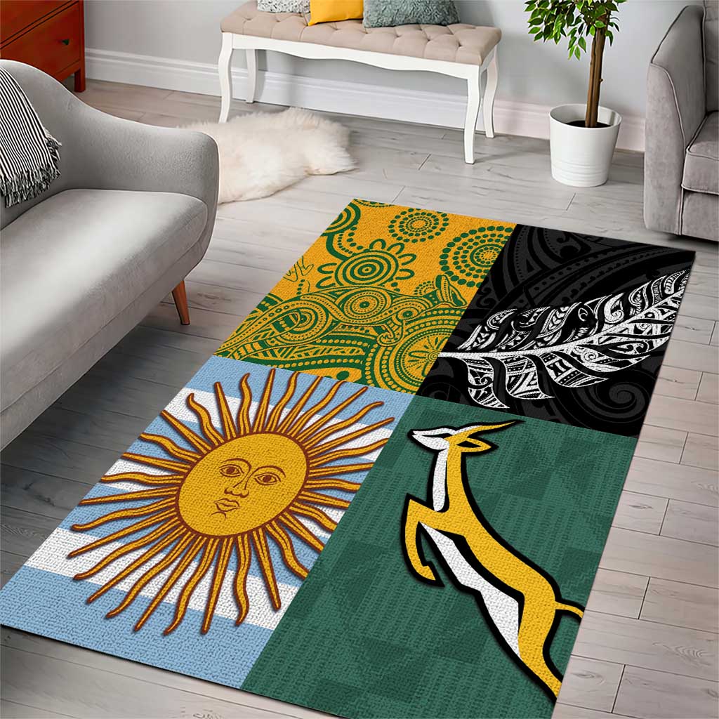 Rugby 2025 Championship Area Rug Combination of Southern Hemisphere Countries - Wonder Print Shop