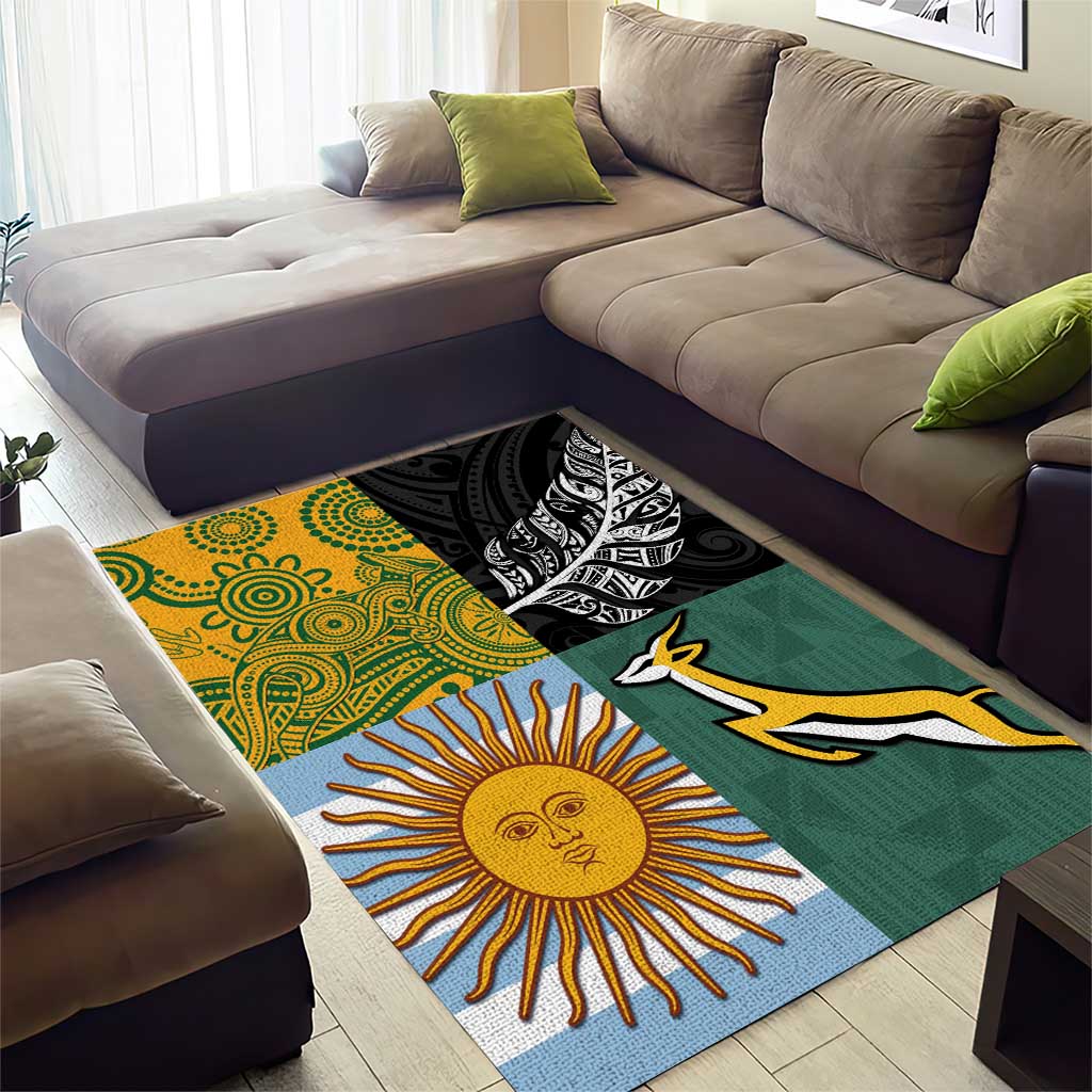 Rugby 2025 Championship Area Rug Combination of Southern Hemisphere Countries - Wonder Print Shop