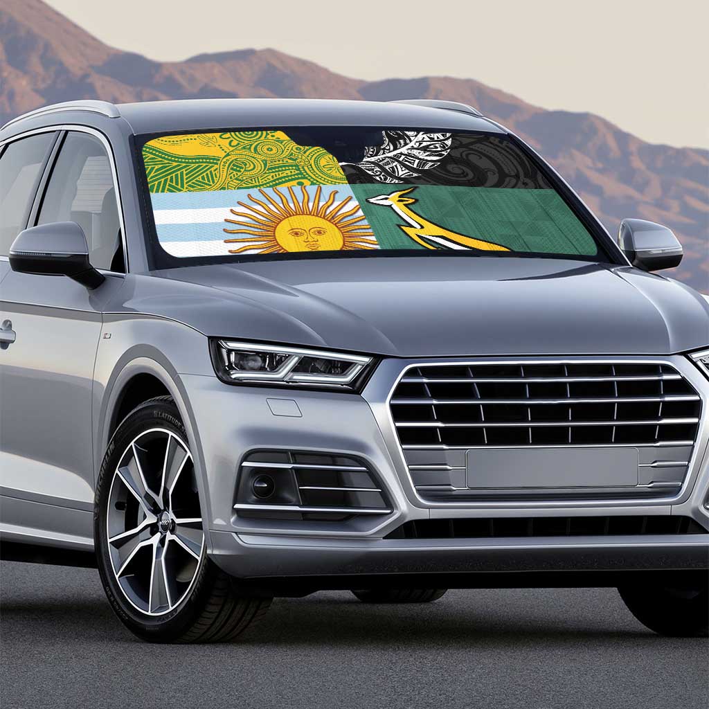 Rugby 2025 Championship Auto Sun Shade Combination of Southern Hemisphere Countries - Wonder Print Shop