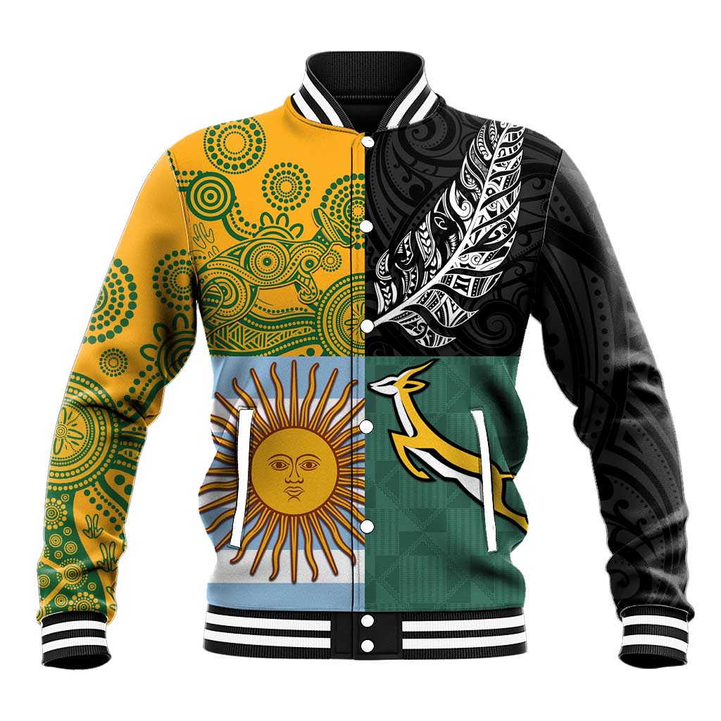 Personalised Rugby 2025 Championship Baseball Jacket Combination of Southern Hemisphere Countries - Wonder Print Shop