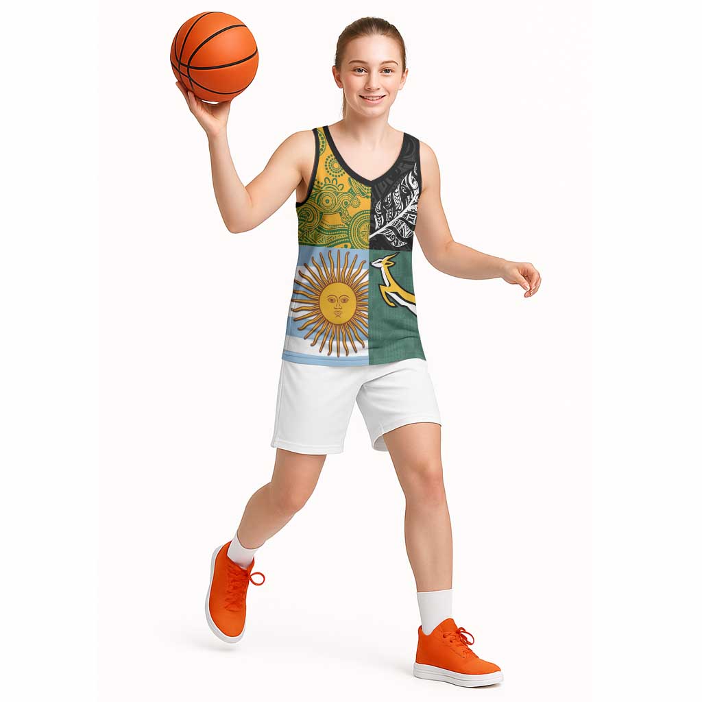 Personalised Rugby 2025 Championship Basketball Jersey Combination of Southern Hemisphere Countries - Wonder Print Shop