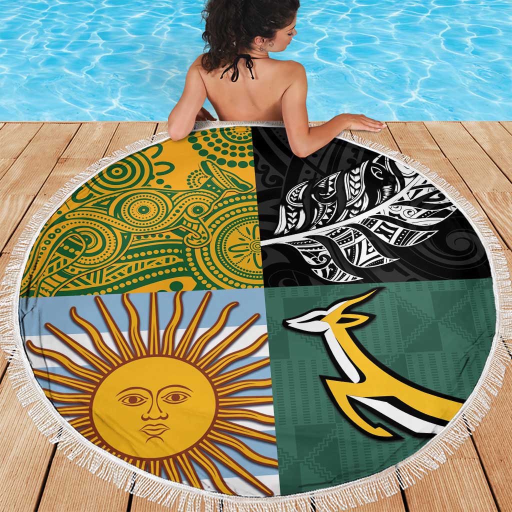 Rugby 2025 Championship Beach Blanket Combination of Southern Hemisphere Countries - Wonder Print Shop