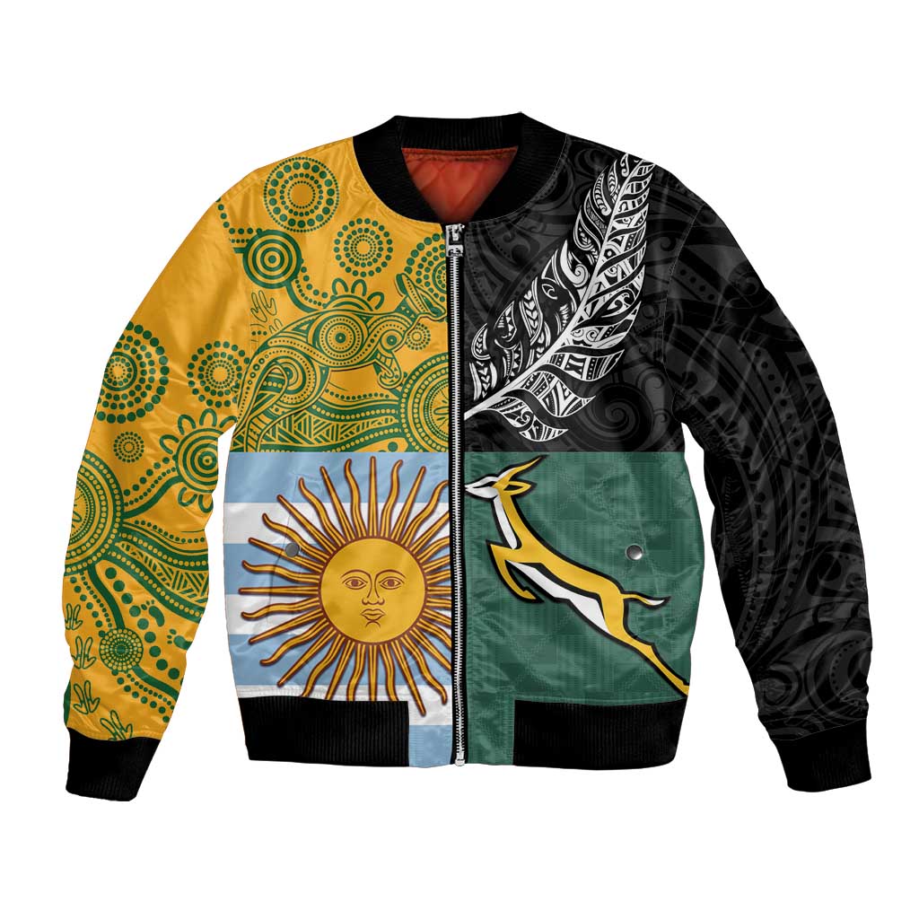 Personalised Rugby 2025 Championship Bomber Jacket Combination of Southern Hemisphere Countries - Wonder Print Shop
