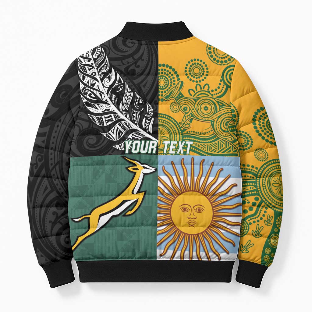 Personalised Rugby 2025 Championship Bomber Puffer Jacket Combination of Southern Hemisphere Countries - Wonder Print Shop
