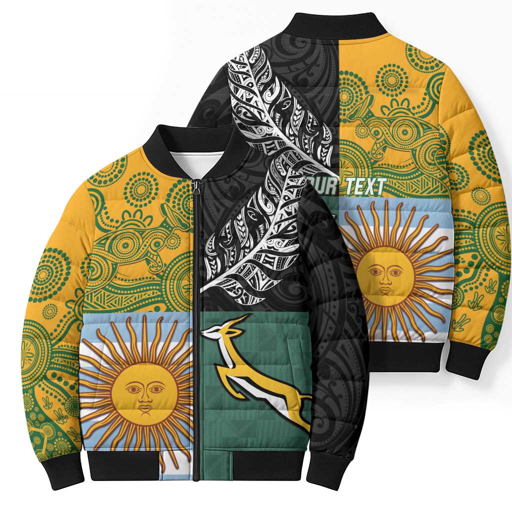 Personalised Rugby 2025 Championship Bomber Puffer Jacket Combination of Southern Hemisphere Countries - Wonder Print Shop