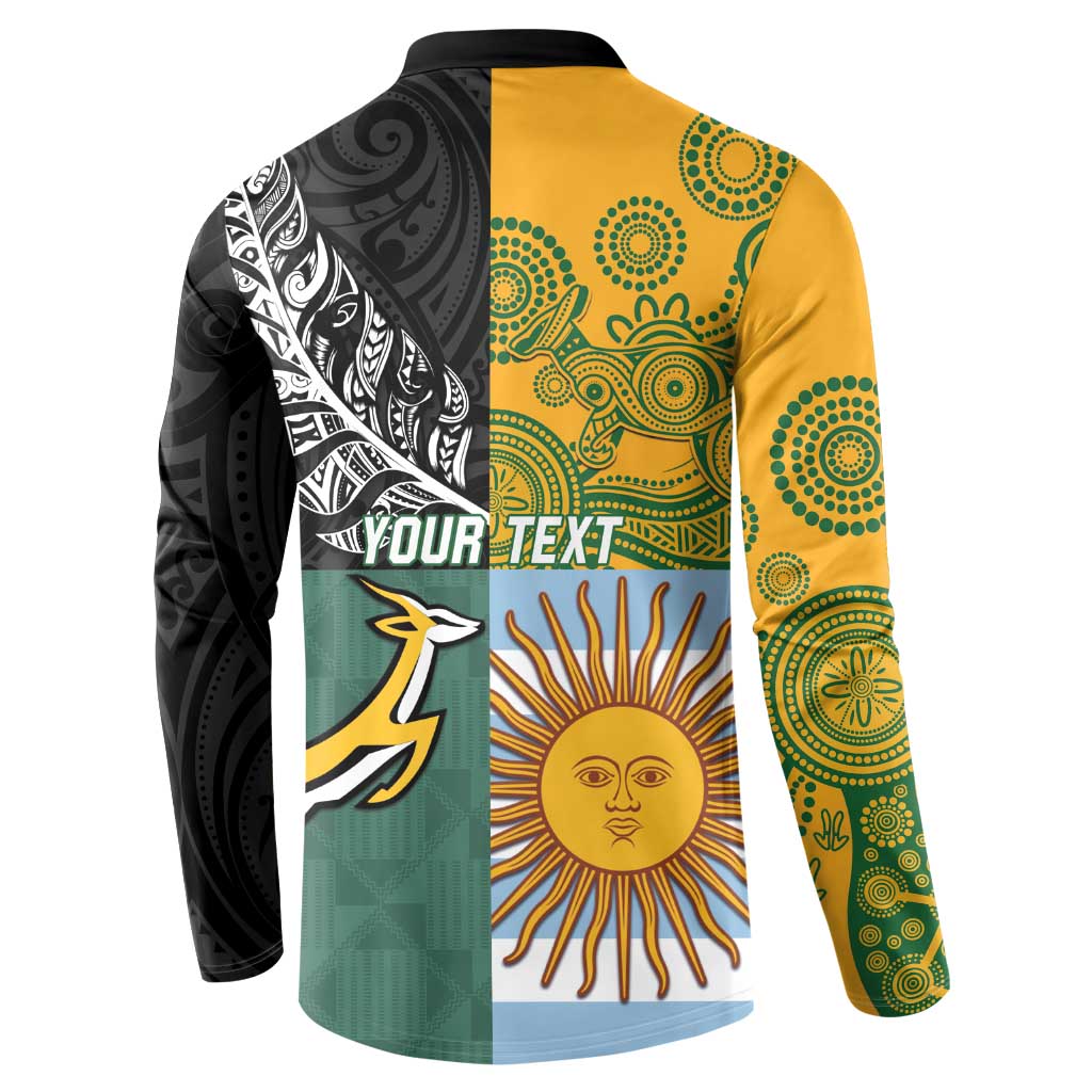 Personalised Rugby 2025 Championship Button Sweatshirt Combination of Southern Hemisphere Countries - Wonder Print Shop